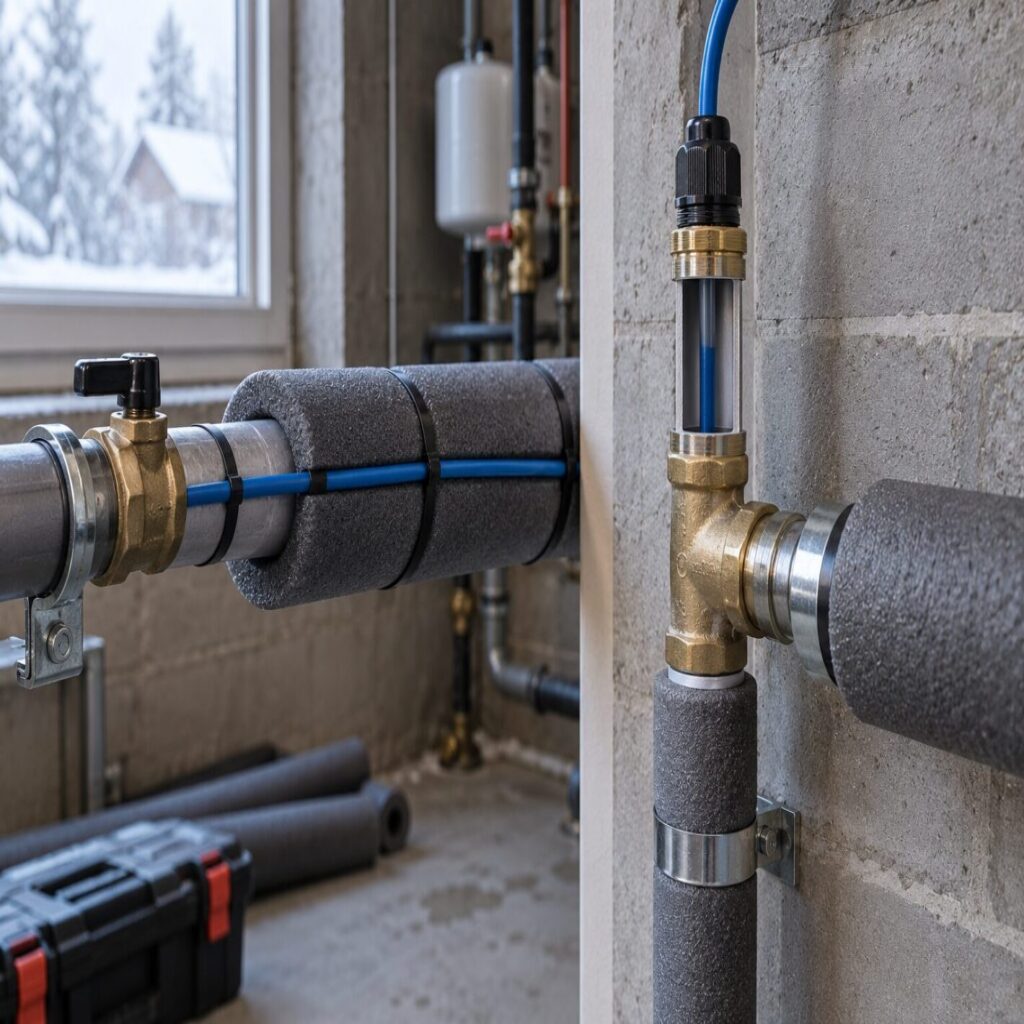 греющий кабель внутри или снаружи трубы